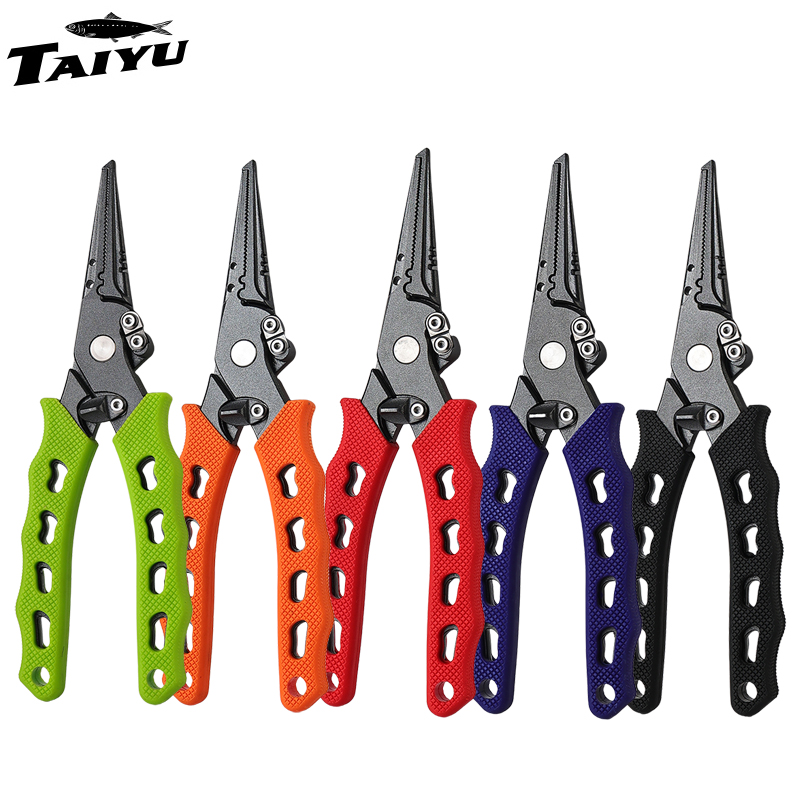 Fishing Equipment Hook - TAIYU 5-kleurige roestvrijstalen kunstaastang, visserijtang, lijnsnijder,
