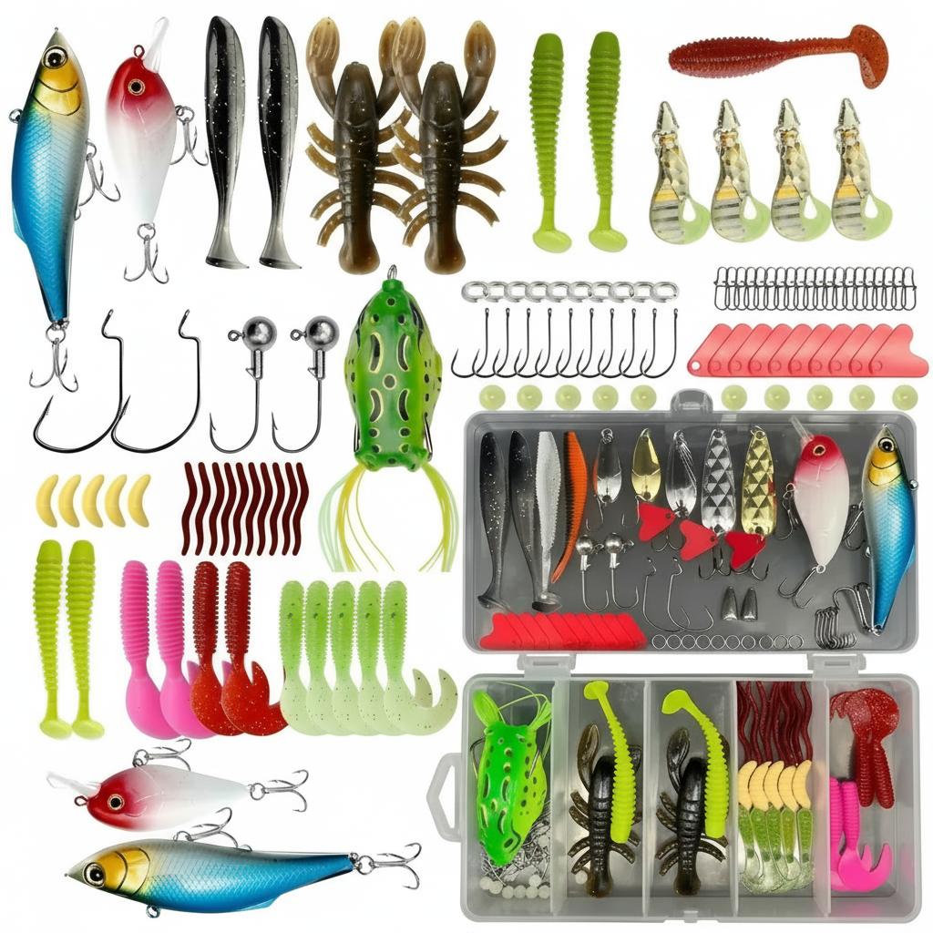 Fishing Equipment Lures - 133-delige premium visgerei-doosset, visuitrusting en -apparatuur,