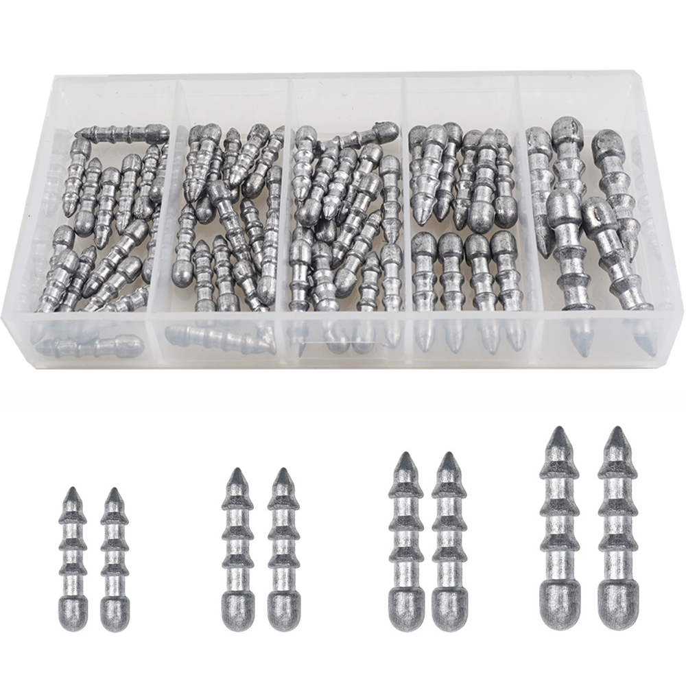 Fishing Equipment Lures - 60 Stuks Nagelgewichten Wormvissen Zinkers Invoegen