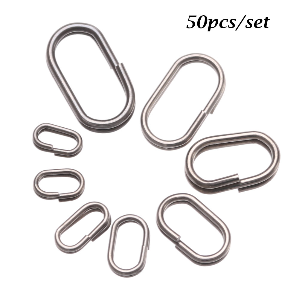 Fishing Equipment Hook - 50 Stks/partij 8/10/13/15/17/19Mm Oval Split Ringen