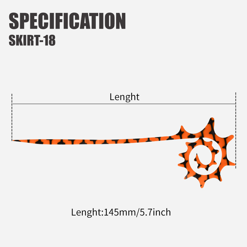 TEASER 5pcs SKIRT-18 145mm Sil - Fishing Equipment Lures recensie en prijs