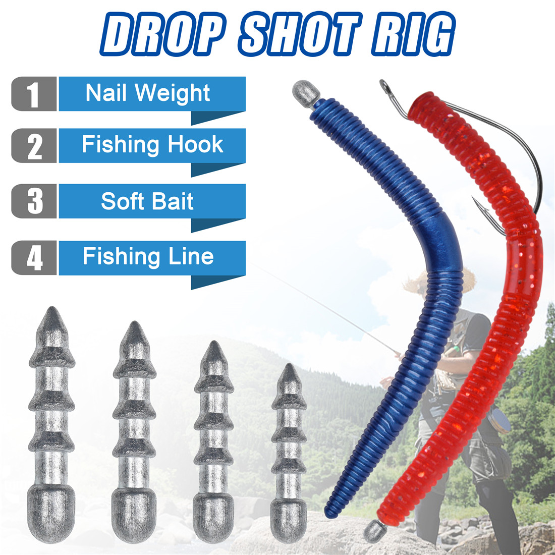 60 Stuks Nagelgewichten Wormvi - Fishing Equipment Lures recensie en prijs