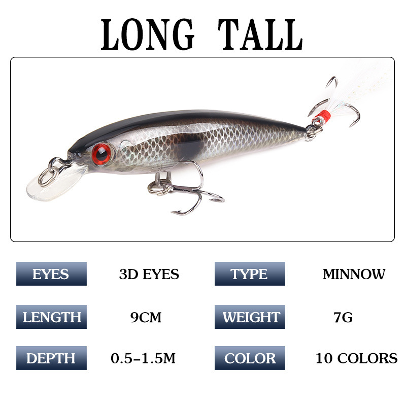 10 Kleuren Minnow Vissen Lokke - Fishing Equipment Japan recensie en prijs