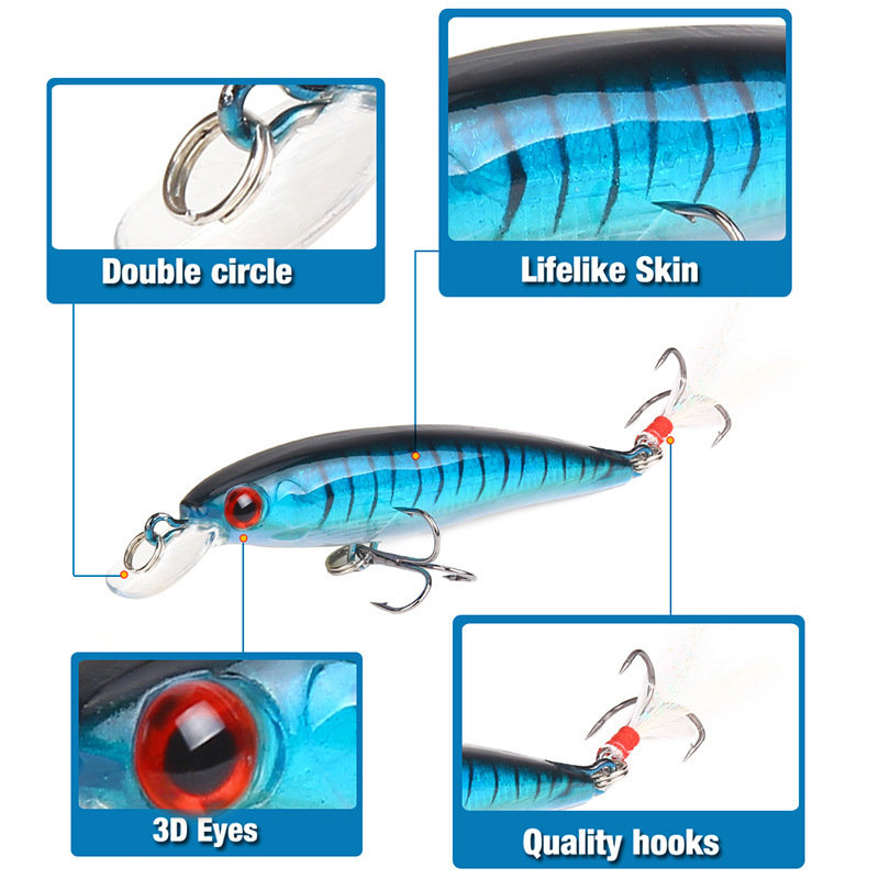 10 Kleuren Minnow Vissen Lokke - Fishing Equipment Japan recensie en prijs
